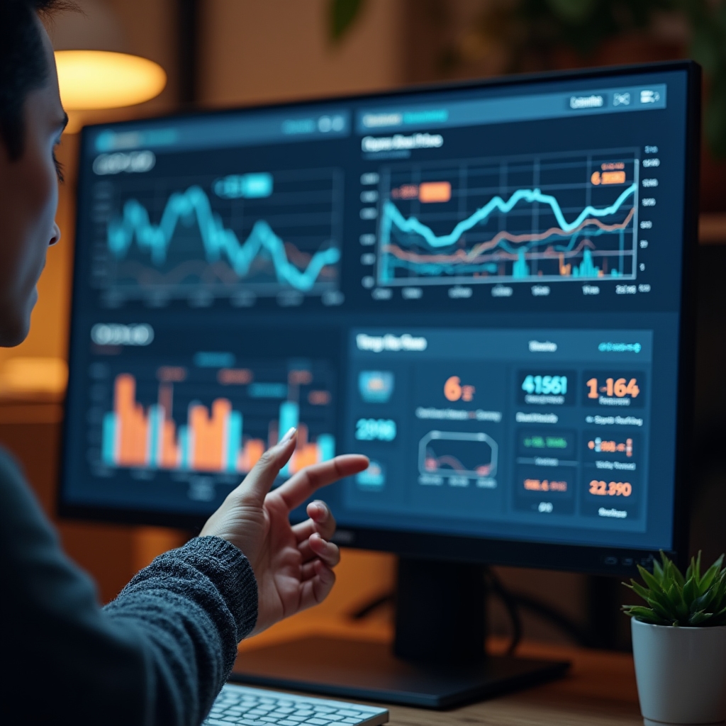 Economic data visualization showing digital income flows and platform revenue structures